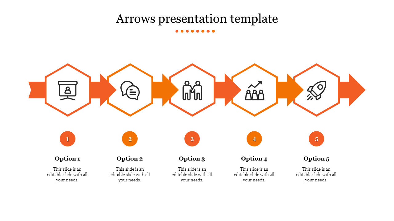 arrows presentation template-5-Orange